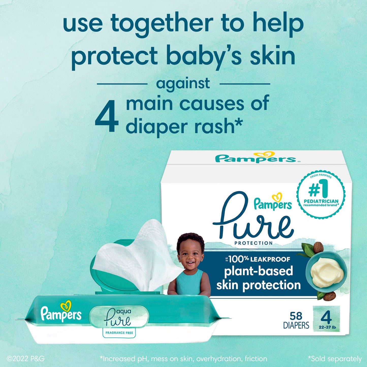 Pampers Aqua Pure Baby Wipes with Pop-Top