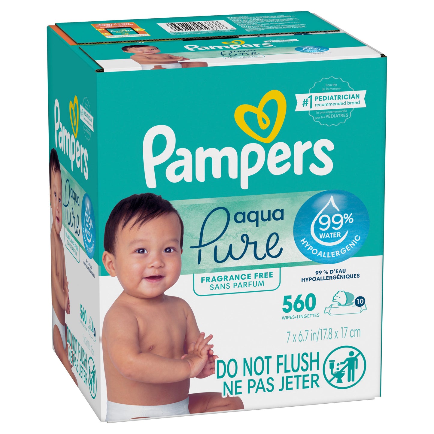 Pampers Aqua Pure Baby Wipes with Pop-Top