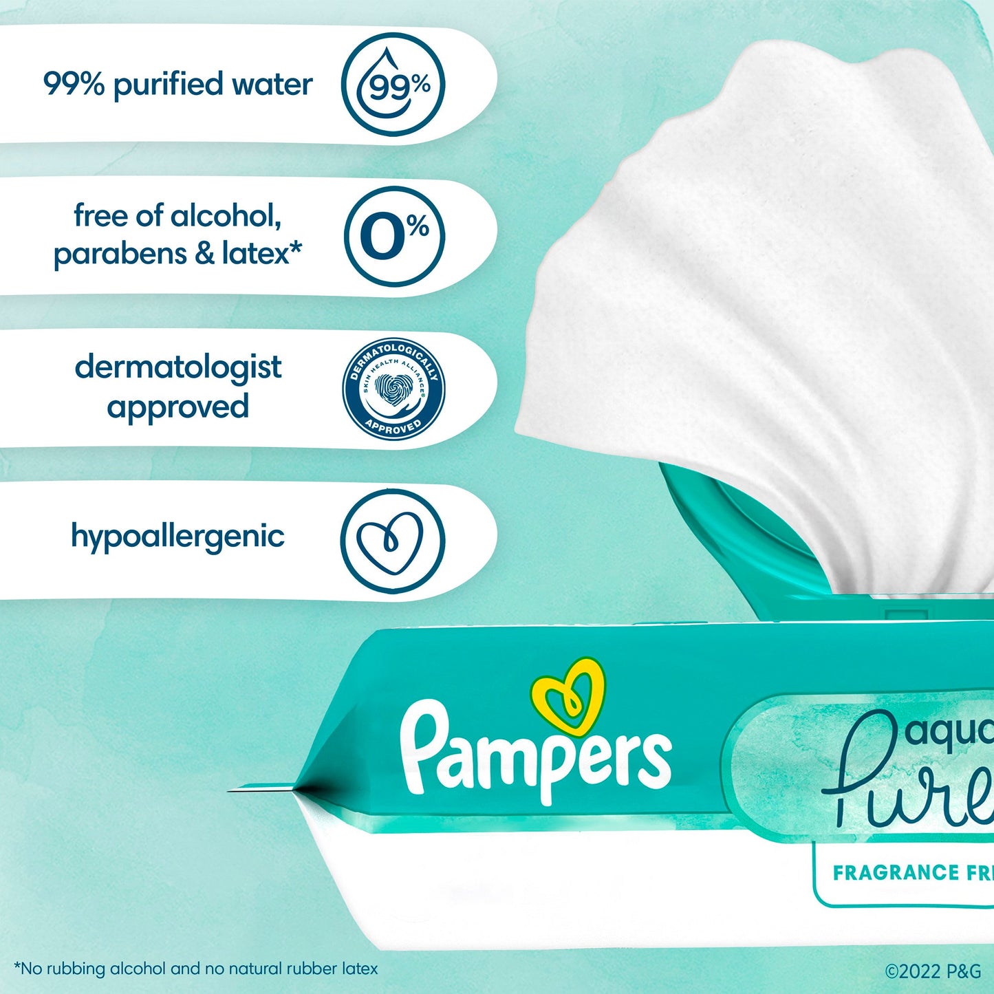 Pampers Aqua Pure Baby Wipes with Pop-Top
