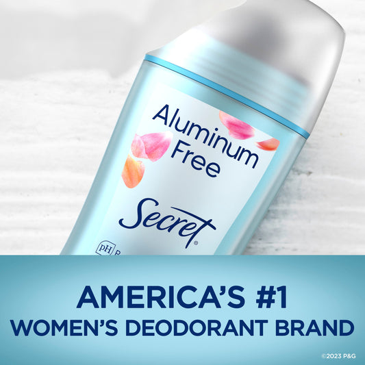 Secret Aluminum Free Deodorant for Women, Dry Solid, Rose