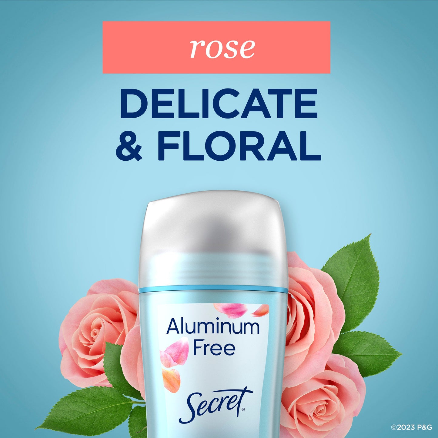 Secret Aluminum Free Deodorant for Women, Dry Solid, Rose