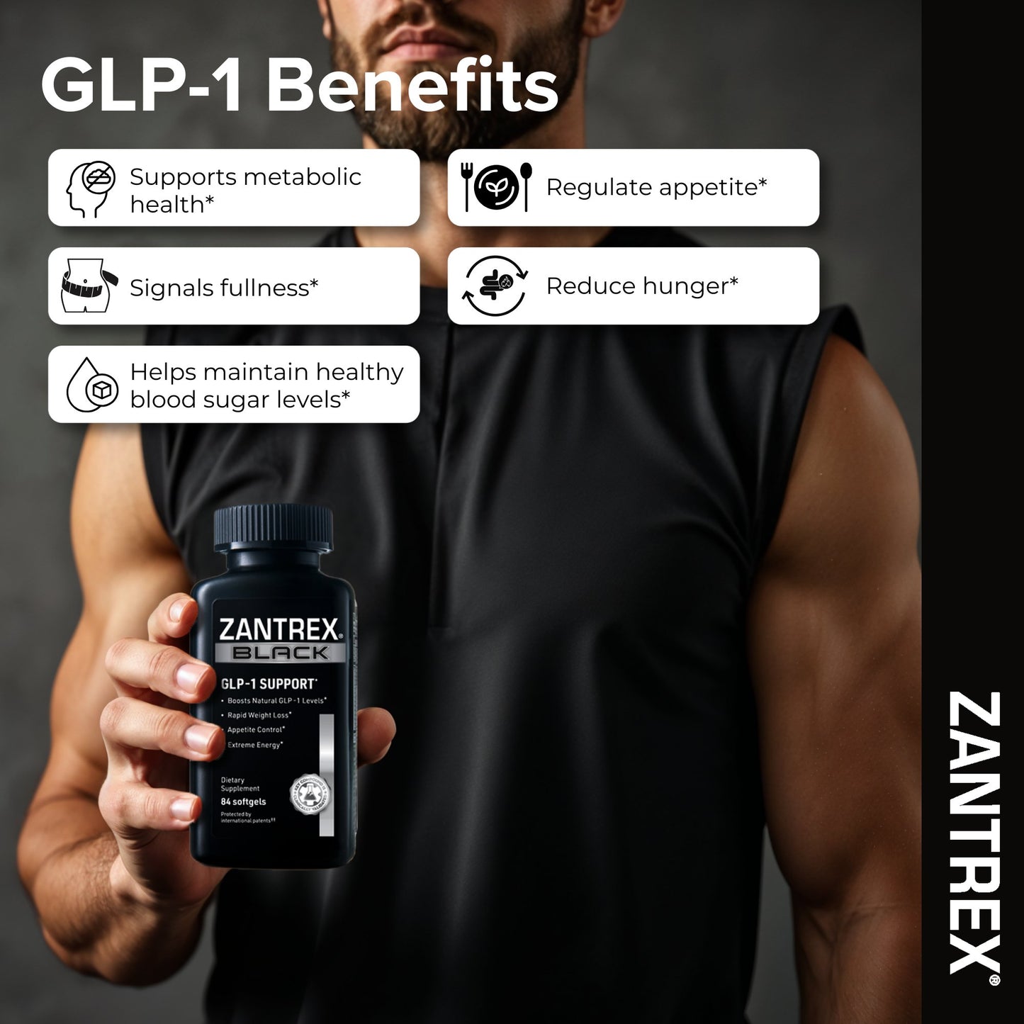 Zantrex Black Natural GLP-1 Support Supplement Softgels