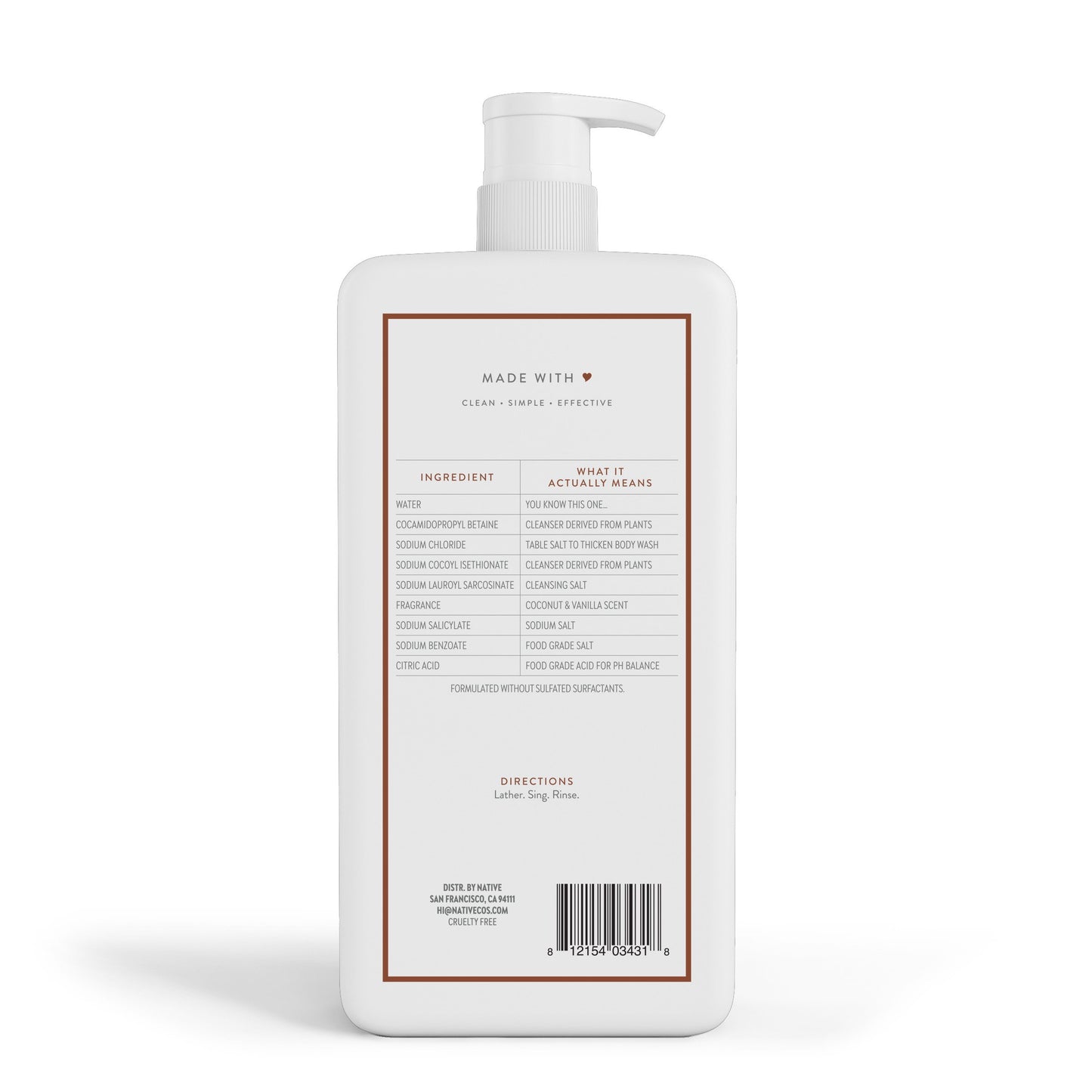 Native Body Wash - Coconut & Vanilla