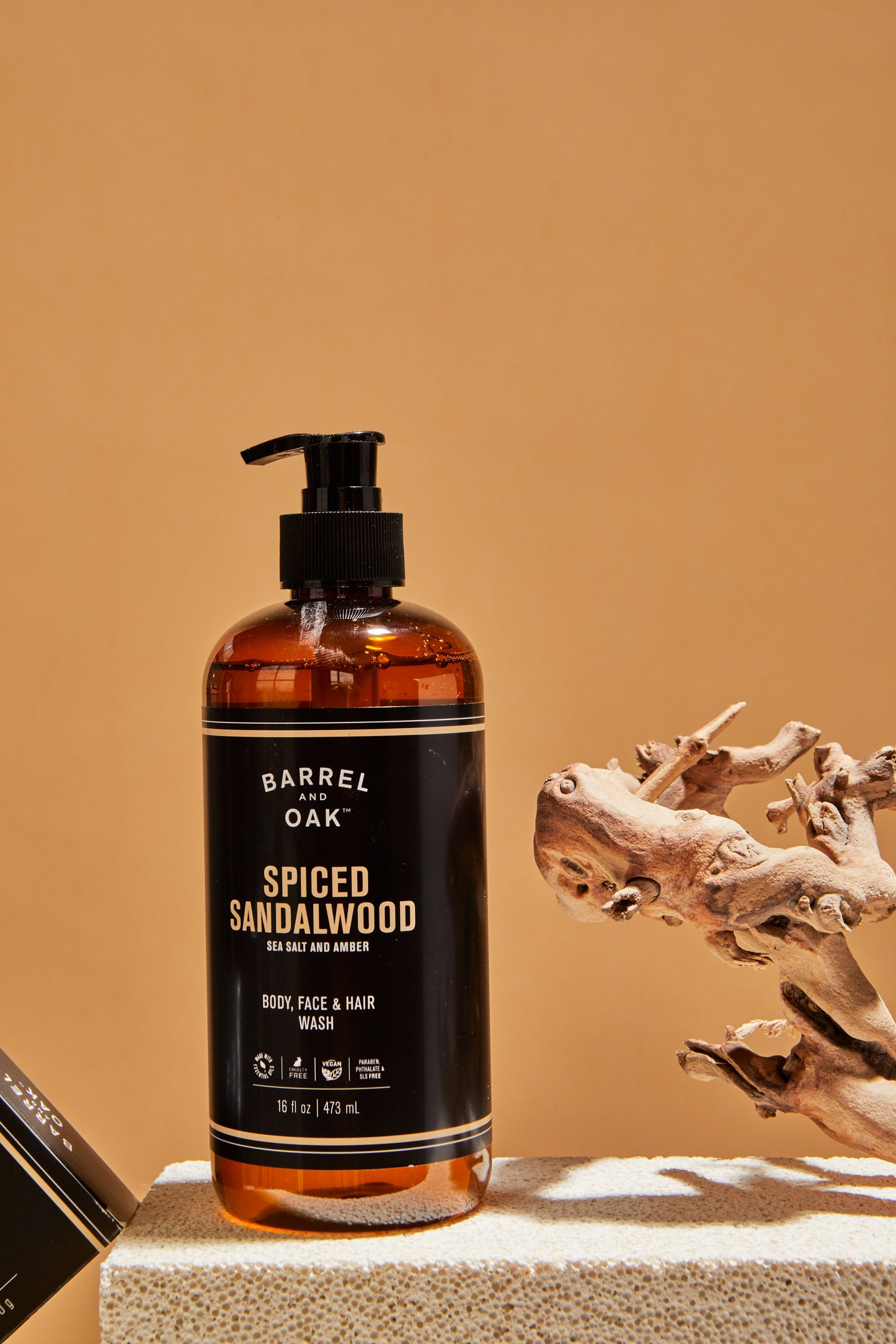 Barrel and Oak Spiced Sandalwood Body Face & Hair Wash - Sea Salt & Amber