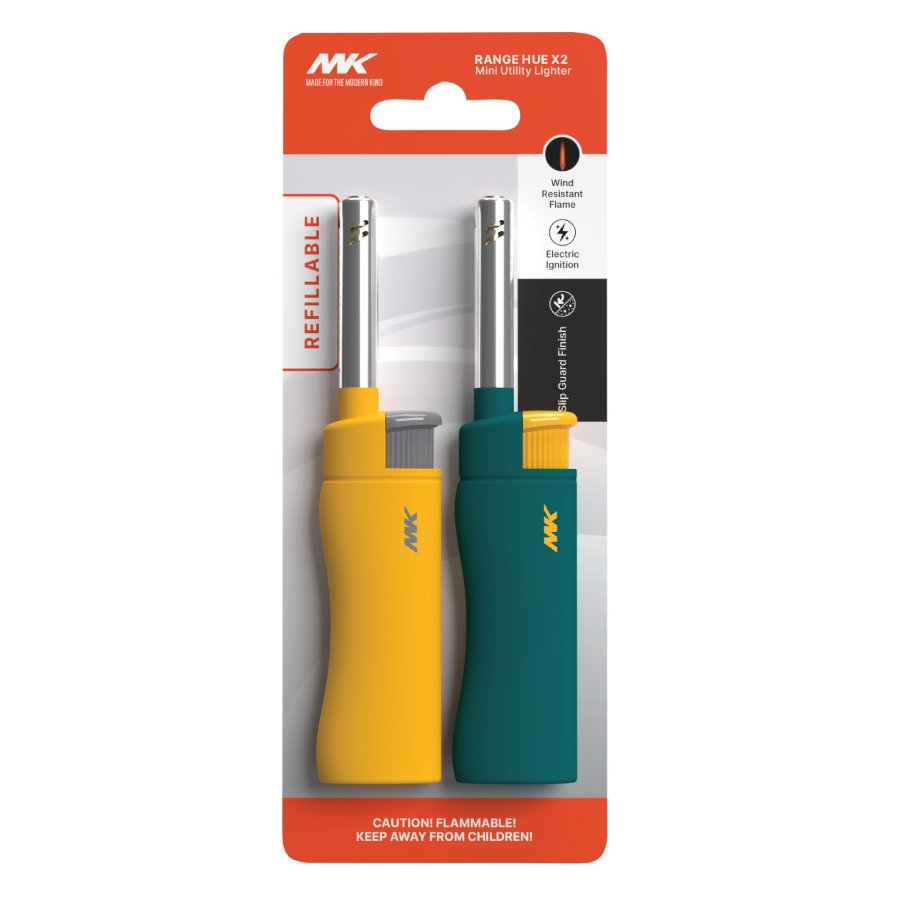 MK Lighter Range Hue Mini Utility Lighters - Assorted