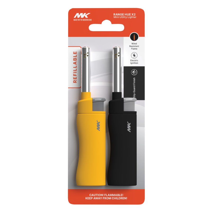 MK Lighter Range Hue Mini Utility Lighters - Assorted