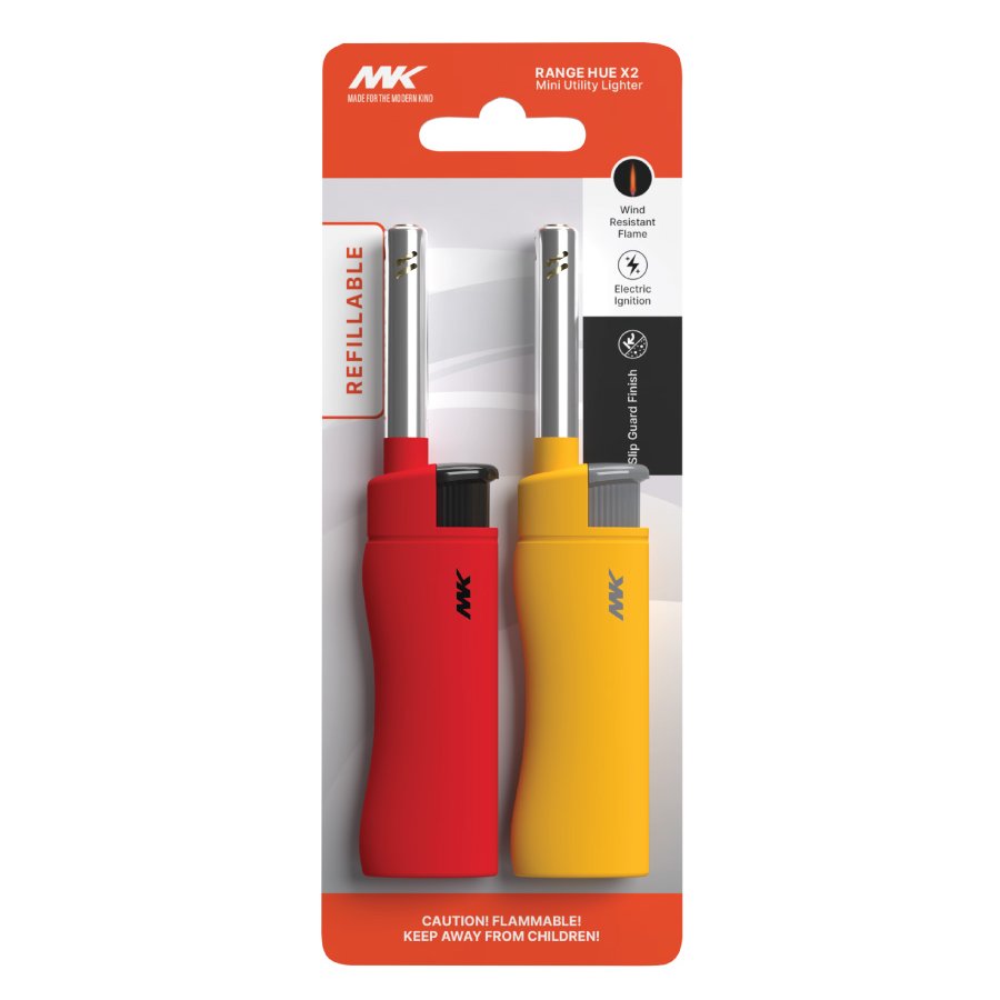 MK Lighter Range Hue Mini Utility Lighters - Assorted