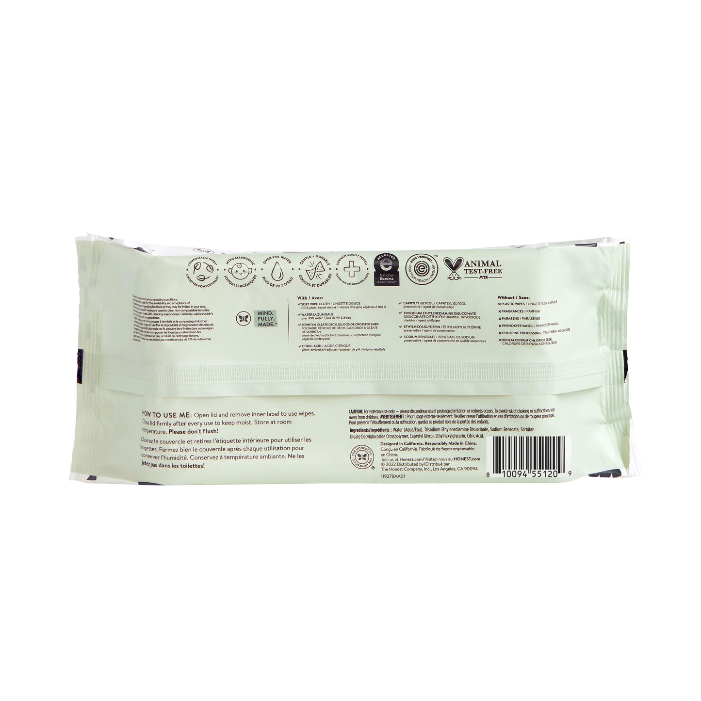 The Honest Company Sensitive Baby Wipes - Fragrance Free