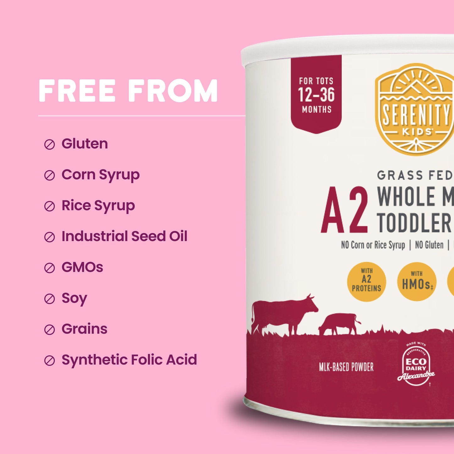 Serenity Kids A2 Grass Fed Whole Milk Toddler Formula