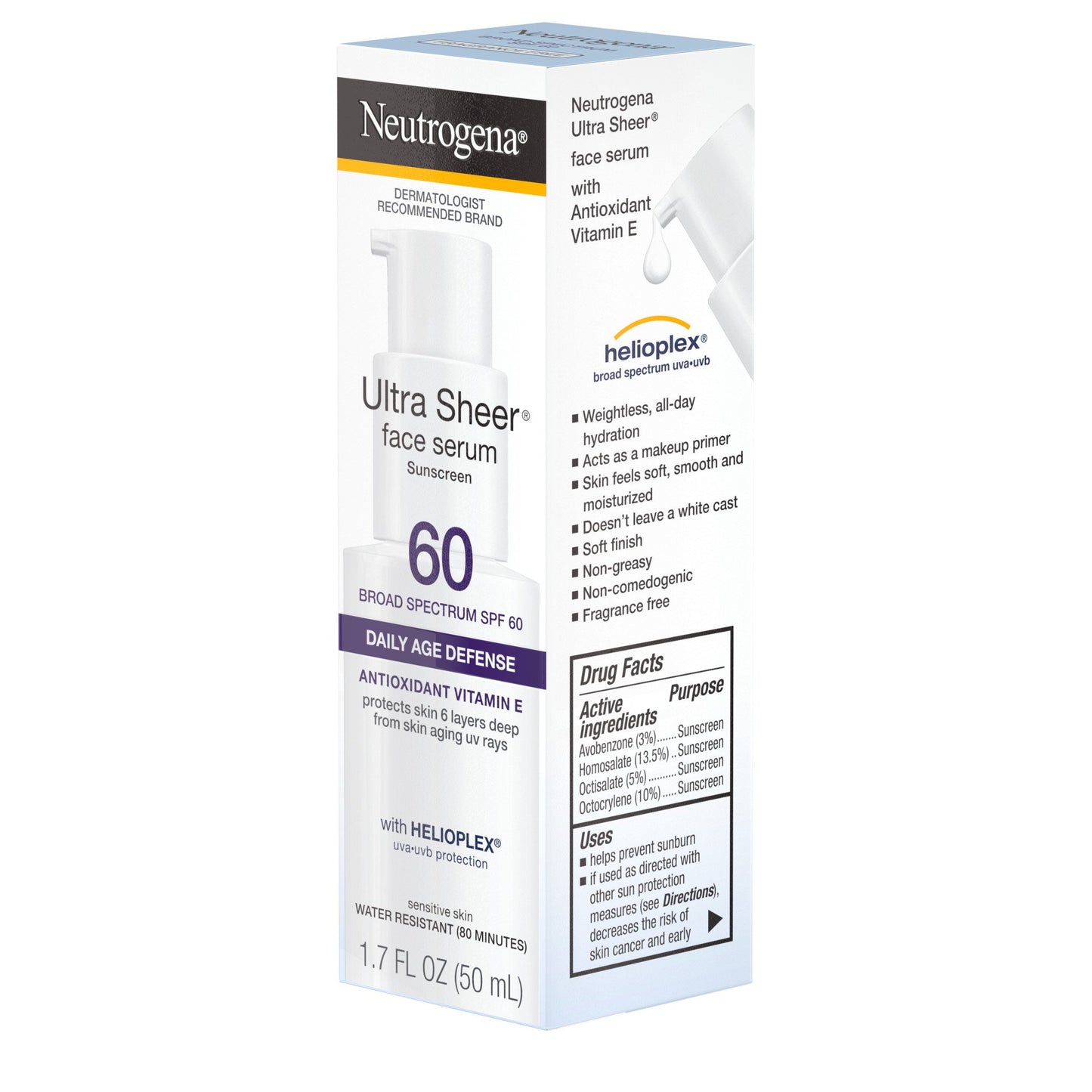 Neutrogena Ultra Sheer Moisturizing Serum with Vitamin E - SPF 60