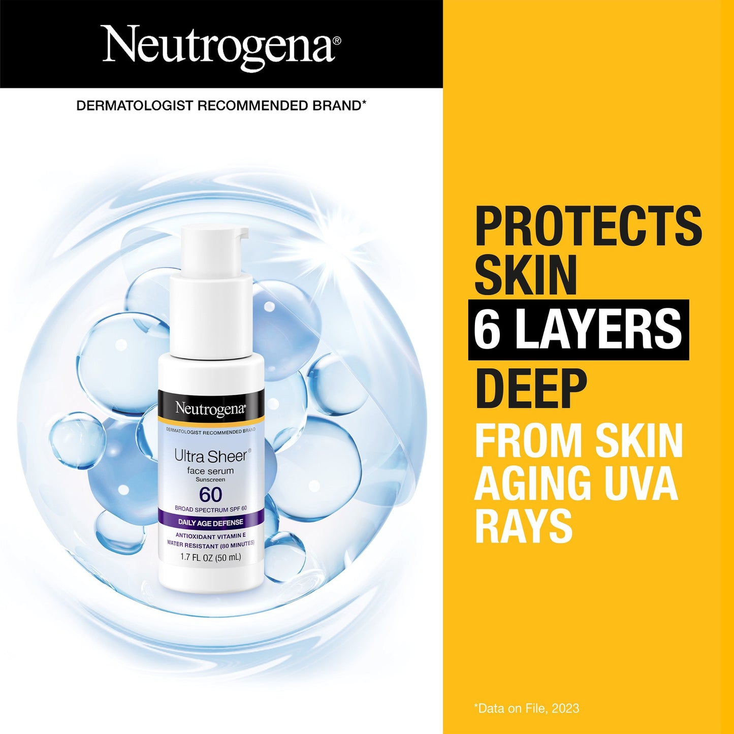 Neutrogena Ultra Sheer Moisturizing Serum with Vitamin E - SPF 60