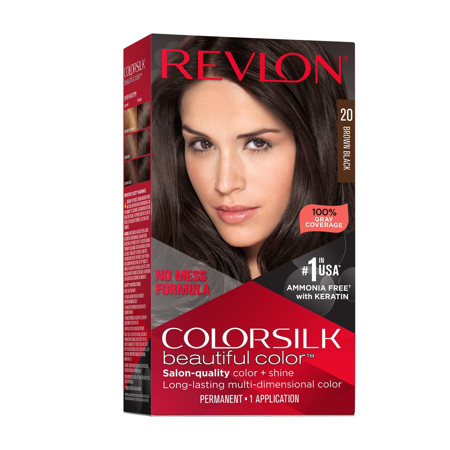 Revlon ColorSilk Hair Color - 20 Brown Black