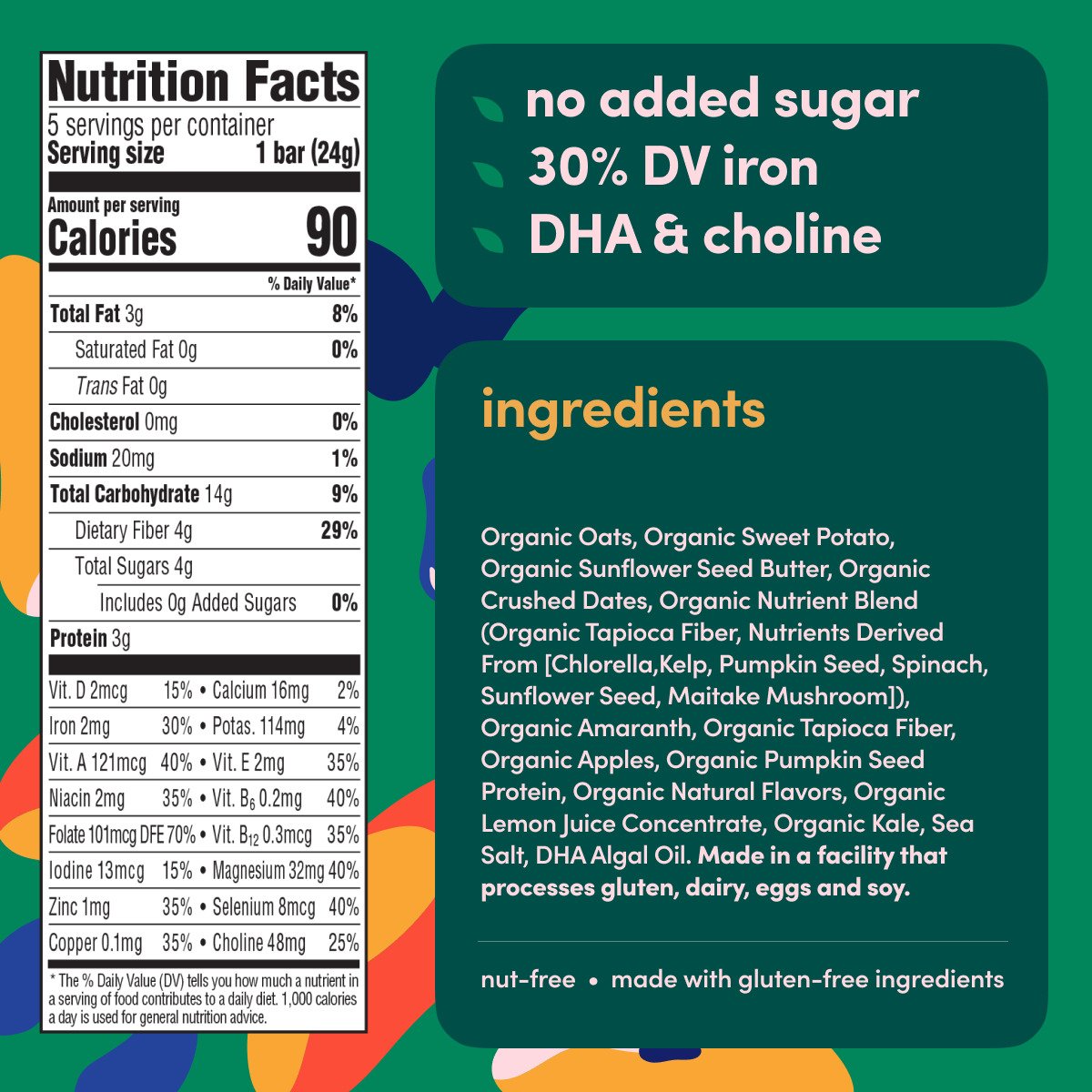Cerebelly Organic Smart Bars - Apple & Kale