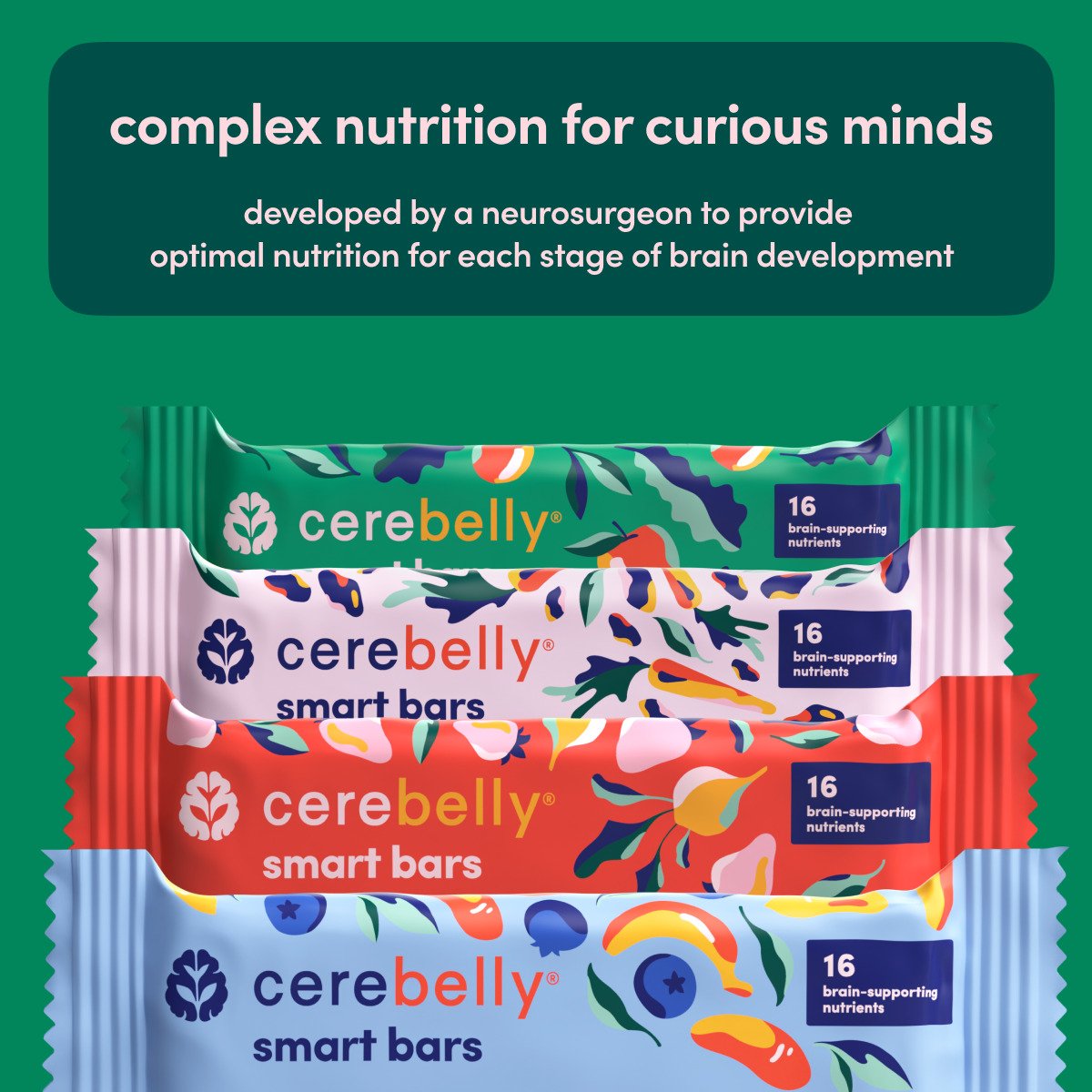 Cerebelly Organic Smart Bars - Apple & Kale