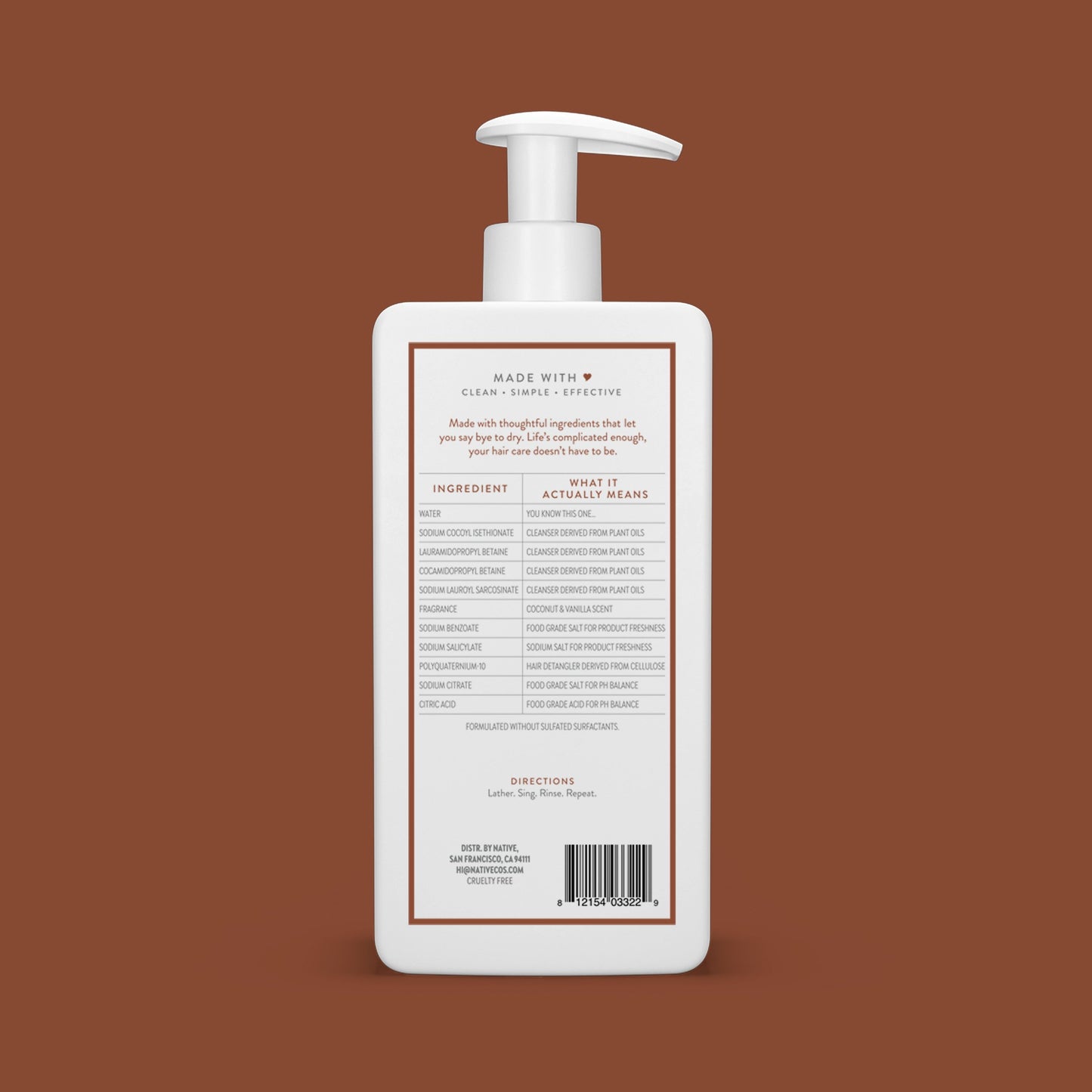 Native Moisturizing Shampoo - Coconut & Vanilla