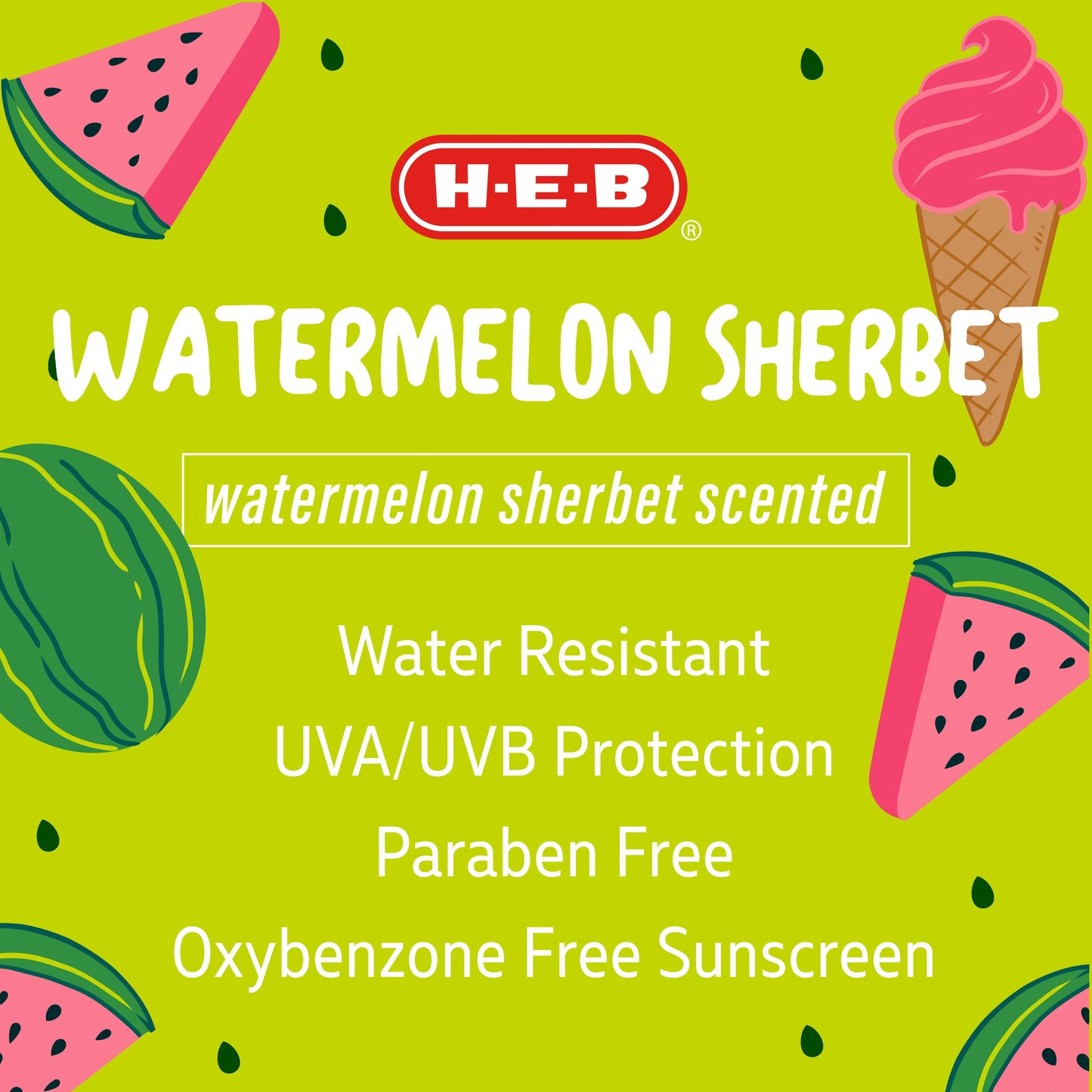 H-E-B Kids Oxybenzone Free Watermelon Sherbet Sunscreen Spray – SPF 50