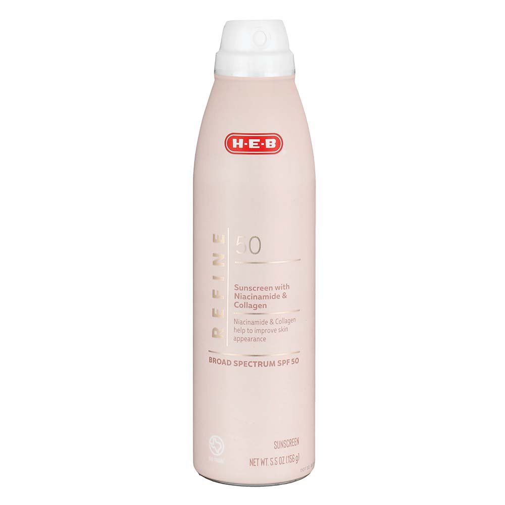 H-E-B Refine Niacinamide & Collagen Sunscreen Spray – SPF 50