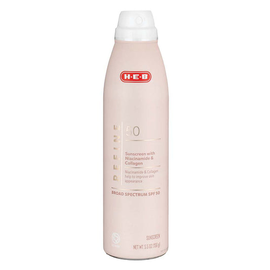 H-E-B Refine Niacinamide & Collagen Sunscreen Spray – SPF 50