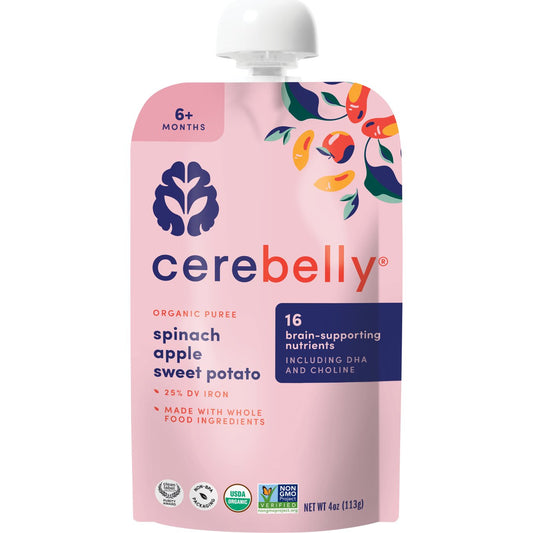Cerebelly Organic Baby Puree Pouch - Spinach Apple Sweet Potato