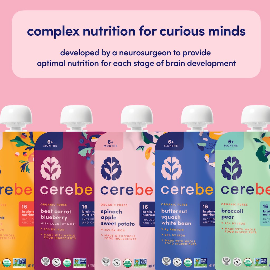 Cerebelly Organic Baby Puree Pouch - Spinach Apple Sweet Potato
