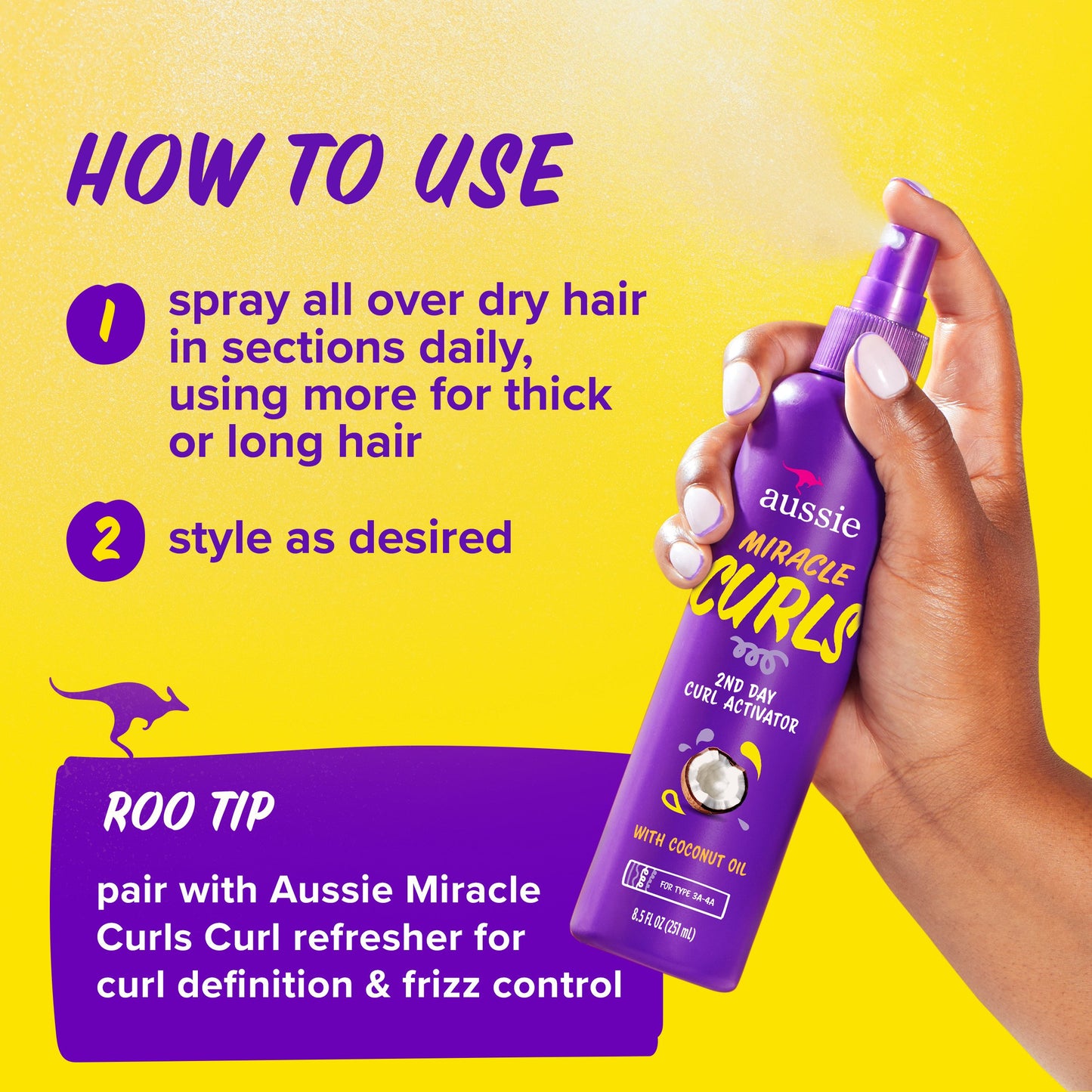 Aussie Miracle Curls 2nd Day Curl Activator