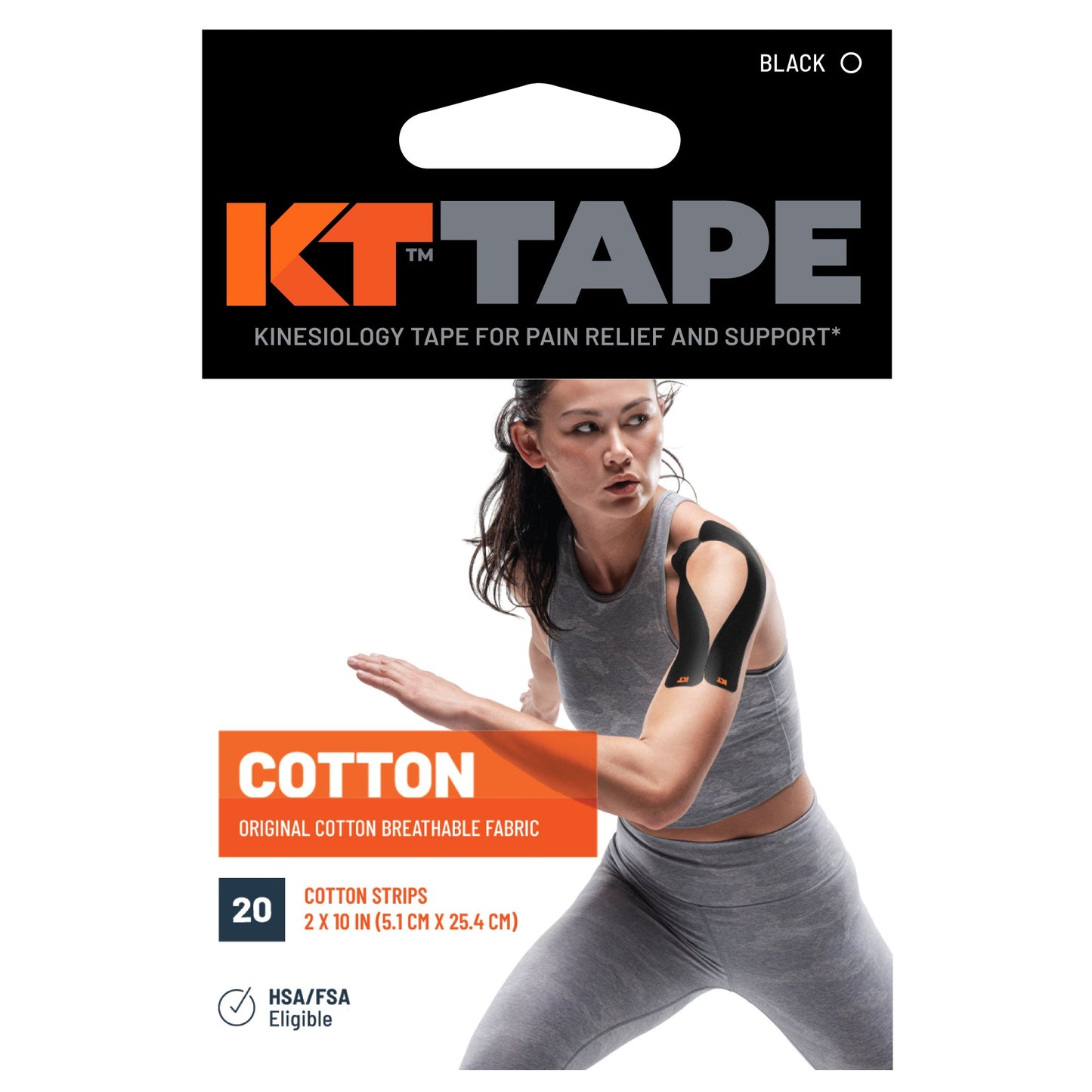 KT Tape Elastic Athletic Tape Strips - Black