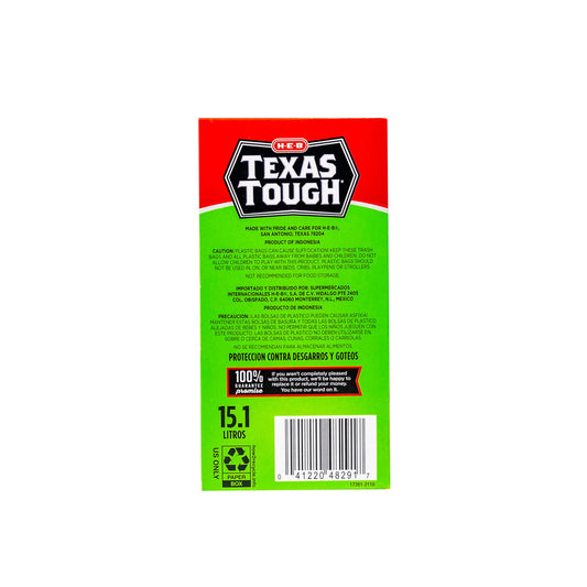 H-E-B Texas Tough Small Wastebasket Trash Bags, 4 Gallon