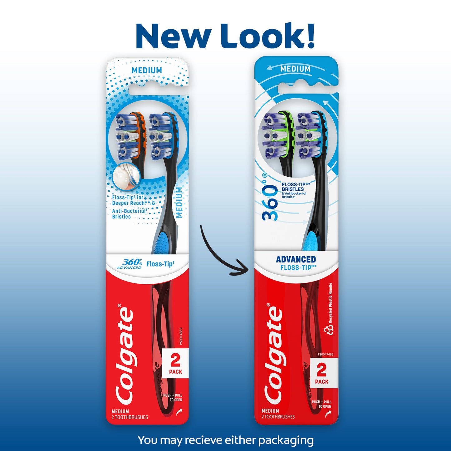 Colgate 360° Advanced Floss-Tip Toothbrush - Medium