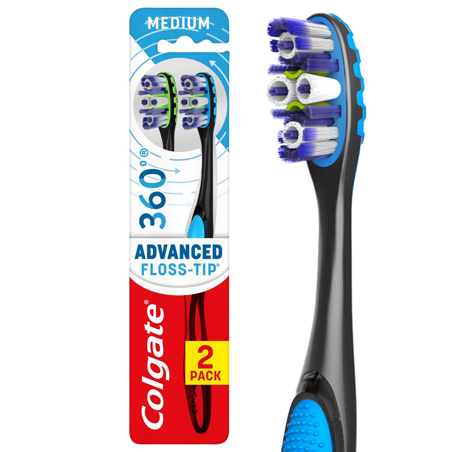 Colgate 360° Advanced Floss-Tip Toothbrush - Medium