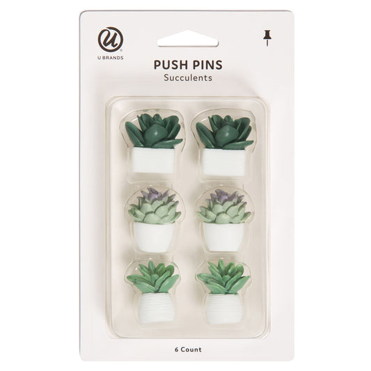 U Brands Push Pins - Potted Succulents