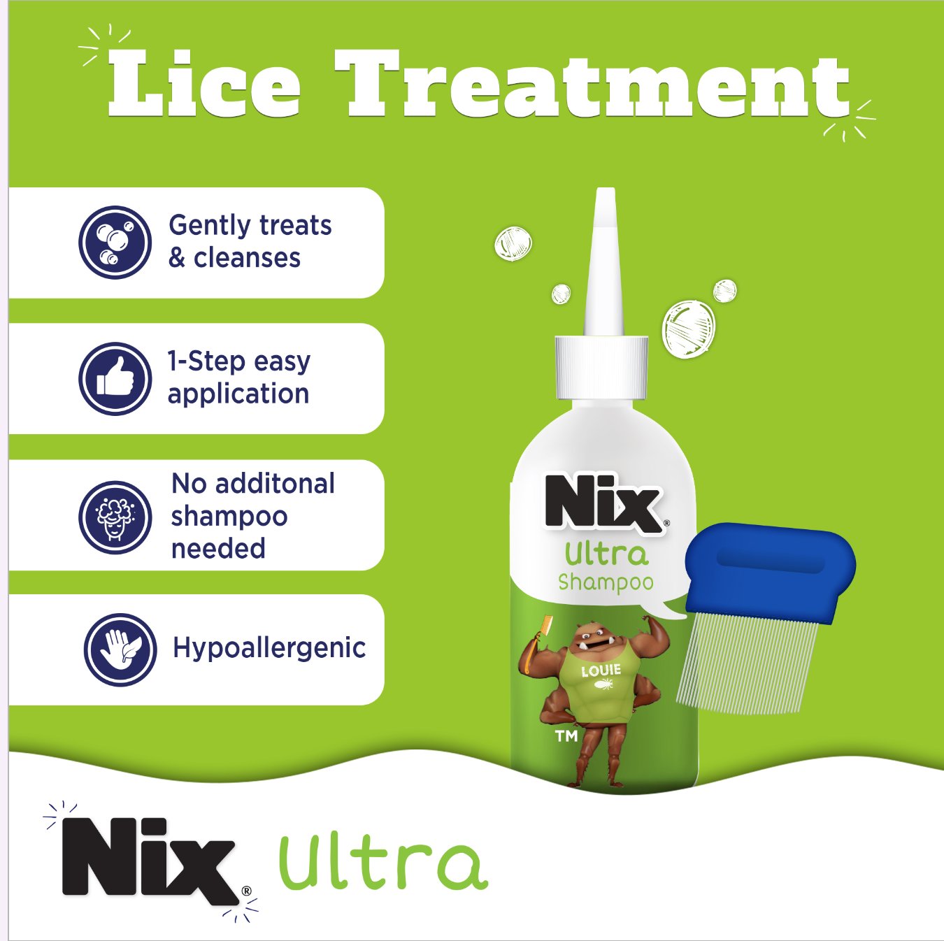 Nix Ultra Shampoo All-In-One Lice Treatment Kit