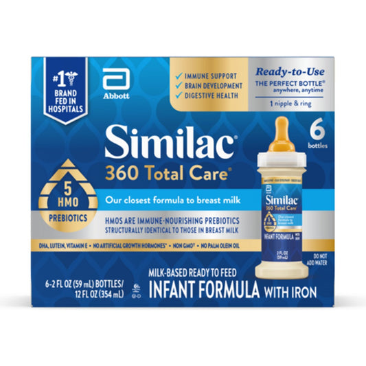Similac 360 Total Care Ready To Feed Infant Formula with Iron, 2 oz Bottles