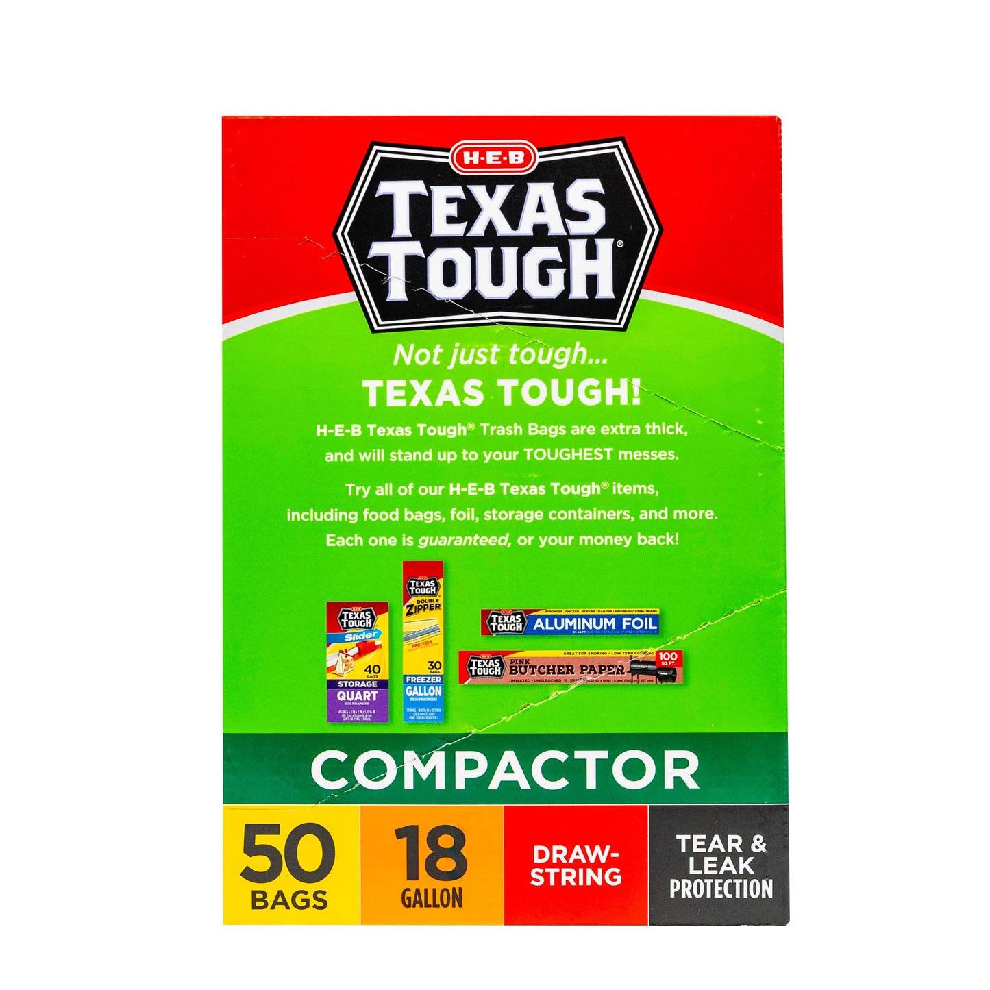 H-E-B Texas Tough Trash Compactor Bags, 18 Gallon