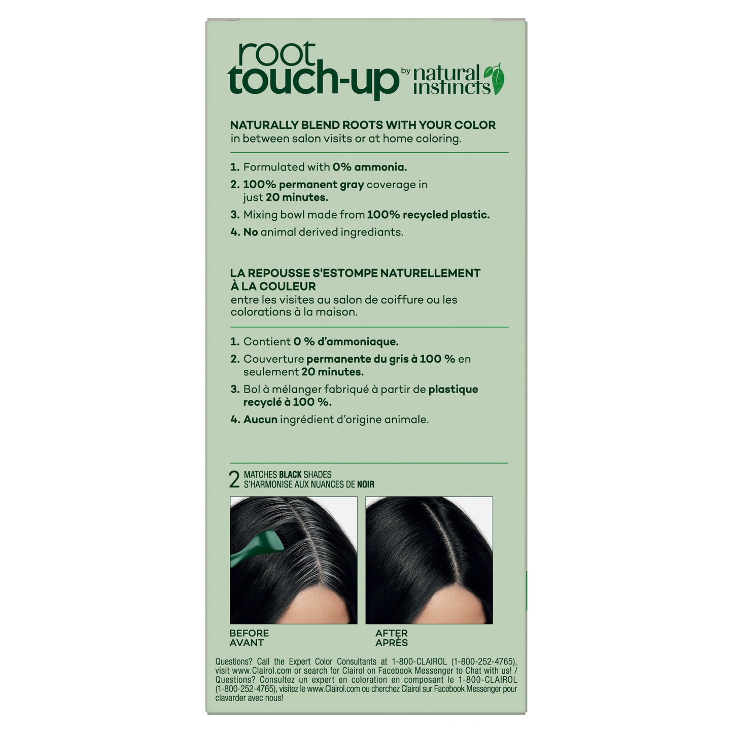 Clairol Root Touch-Up by Natural Instincts Permanent Hair Color 2 Matches Black Shades