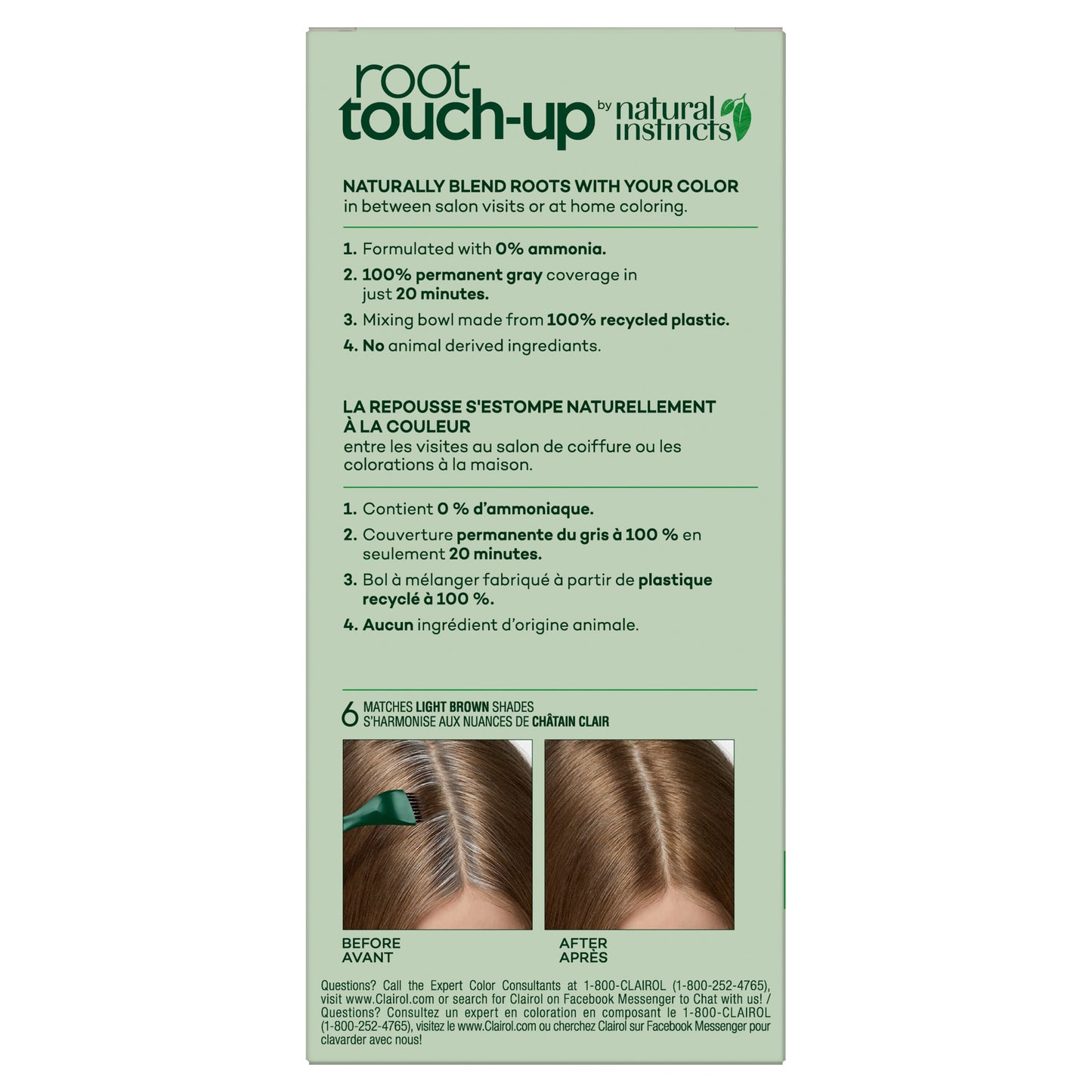 Clairol Root Touch-Up Natural Instincts Permanent Hair Color 6 Matches Light Brown Shades