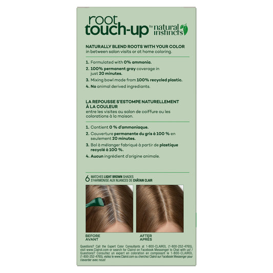 Clairol Root Touch-Up Natural Instincts Permanent Hair Color 6 Matches Light Brown Shades
