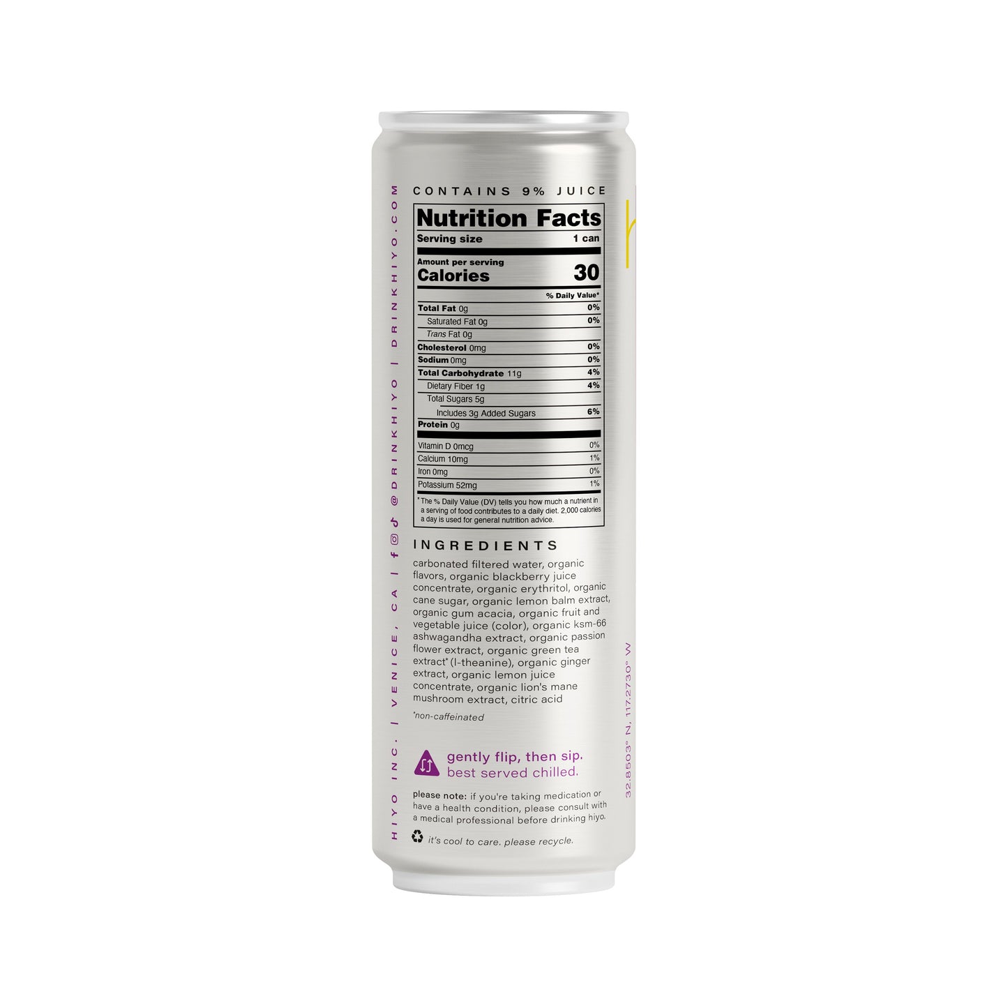 hiyo Organic Non-Alcoholic Social Tonic - Blackberry Lemon