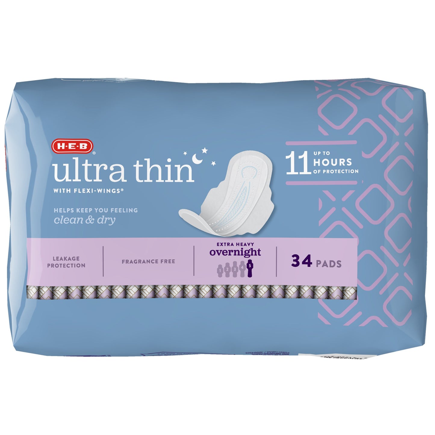 H-E-B Ultra Thin with Flexi-Wings Overnight Pads - Extra Heavy