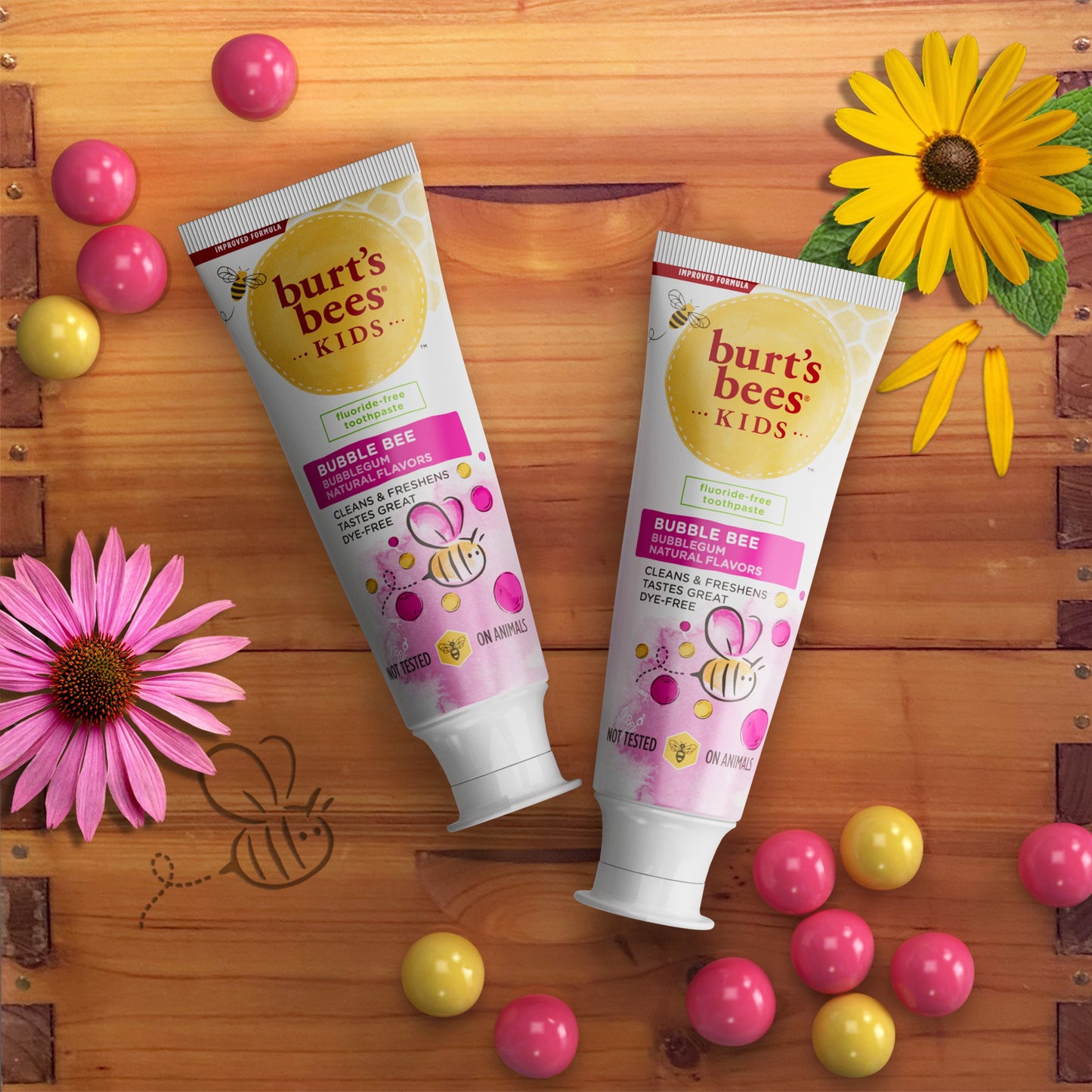 Burt's Bees Kids Fluoride-Free Toothpaste - Bubble Bee Bubblegum