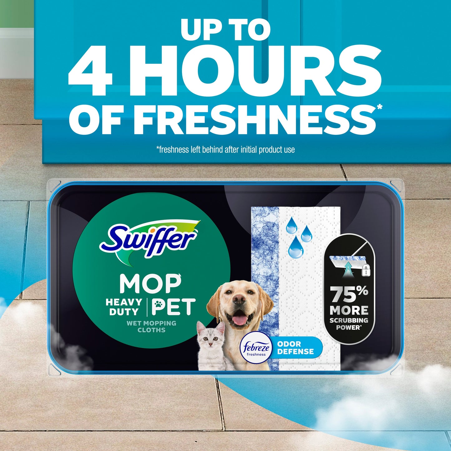 Swiffer Heavy Duty Mop Wet Multi-Surface Cloth Refills - Pet with Febreze Odor Defense