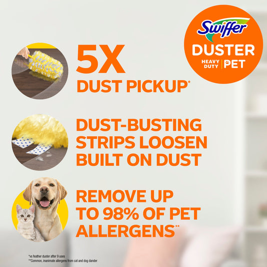 Swiffer Dusters Heavy Duty Multi-Surface Duster Refills for Cleaning