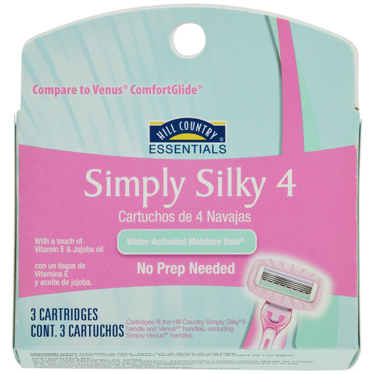 Hill Country Essentials Women's Simply Silky 4 Blade One Click Cartridges
