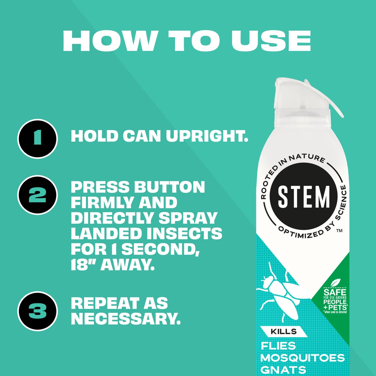 STEM Bug Killer Spray, Kills Flies, Mosquitoes, Gnats