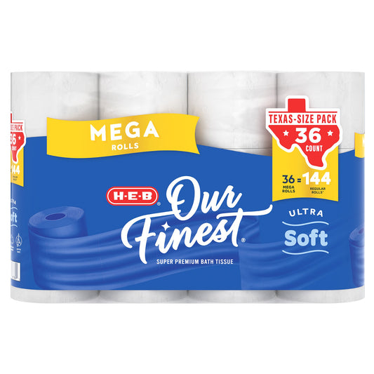 H-E-B Our Finest Ultra Soft Toilet Paper - Texas-Size Pack