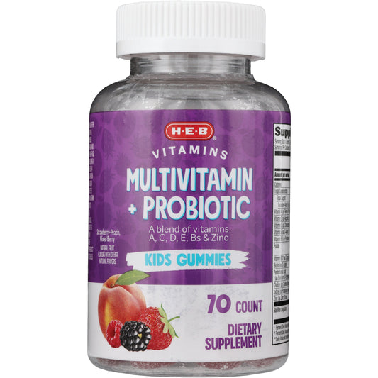 H-E-B Vitamins Kids Multivitamin + Probiotic Gummies