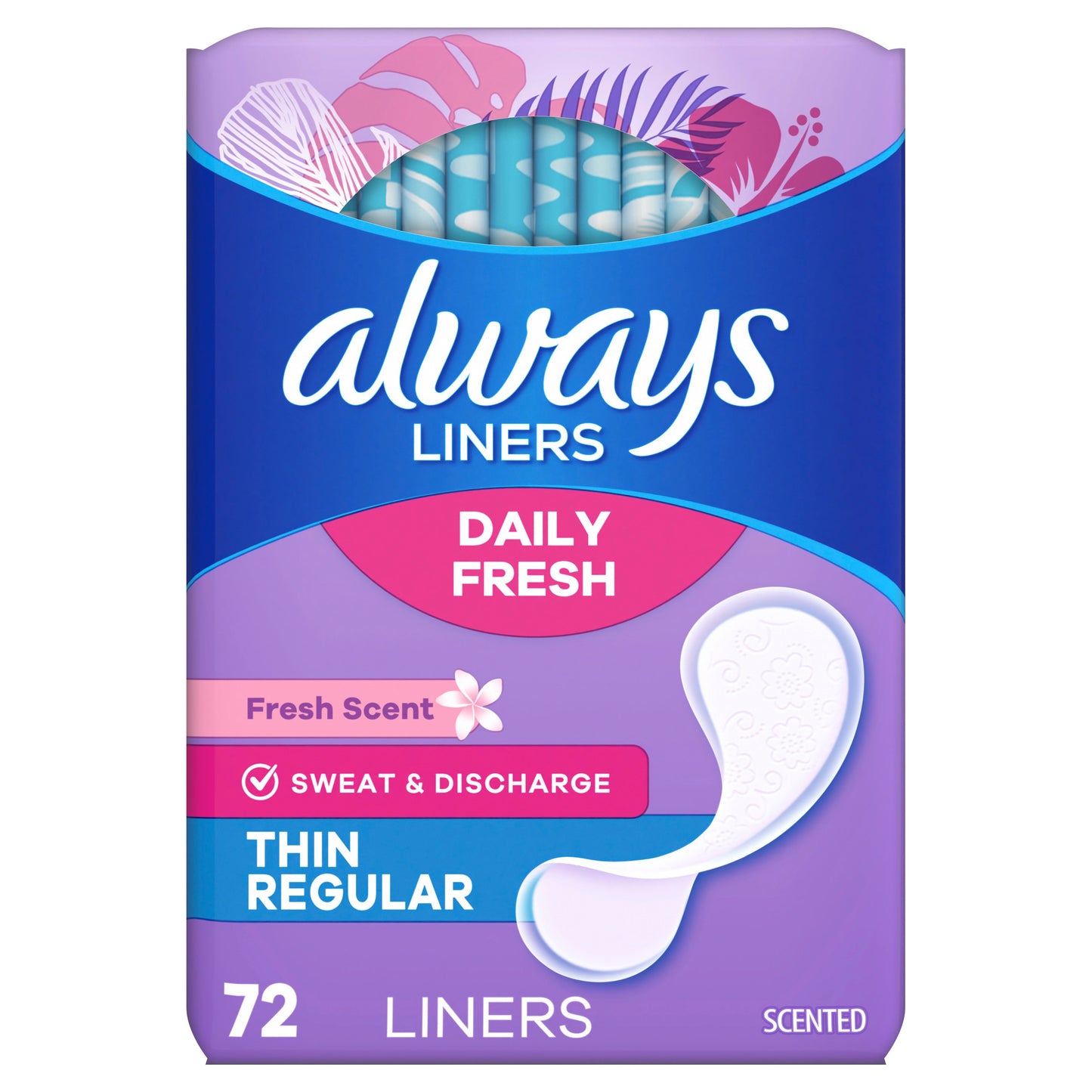 Always Daily Fresh Thin Liners, Regular Absorbency, Scented Panty Liners