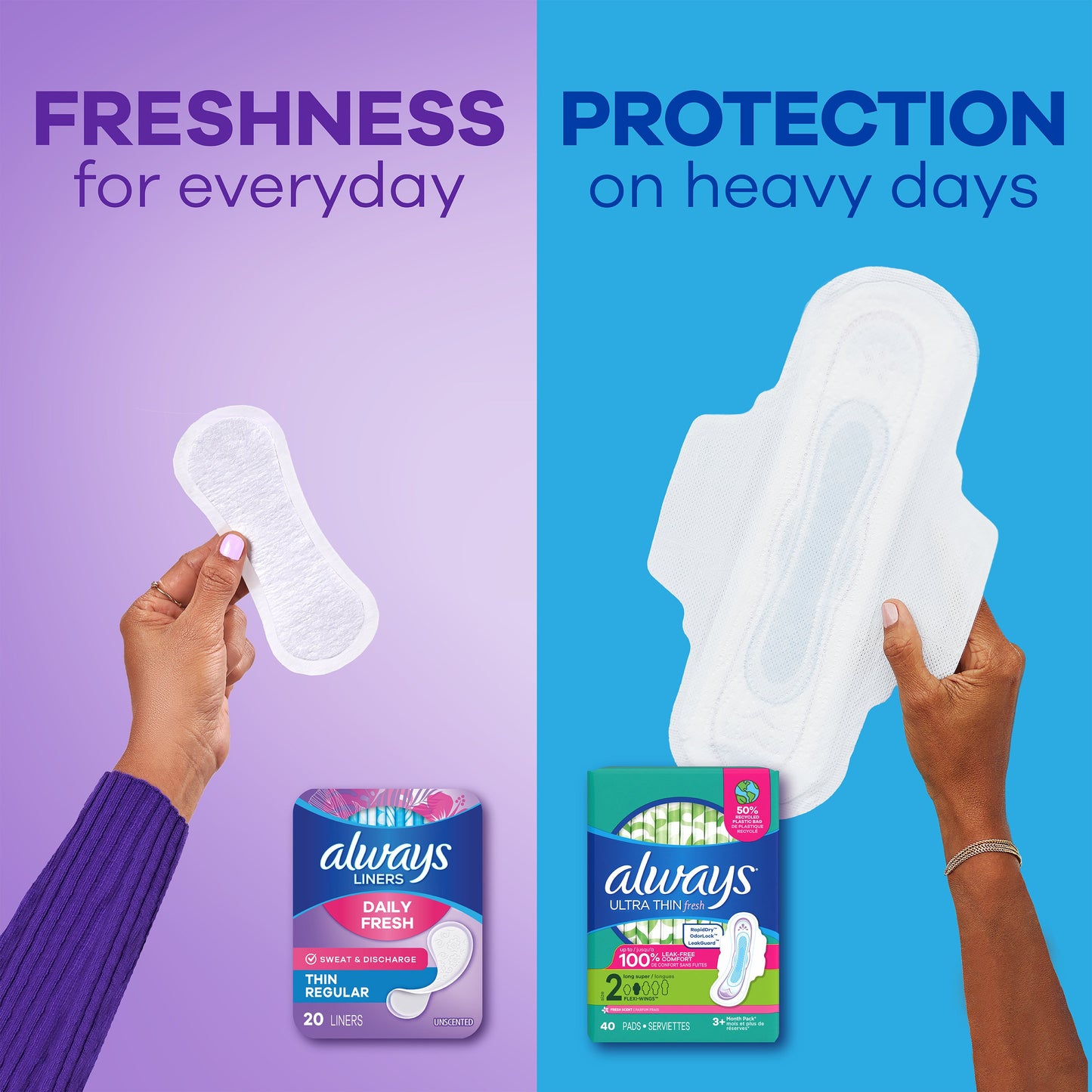 Always Daily Fresh Thin Liners, Regular Absorbency, Scented Panty Liners