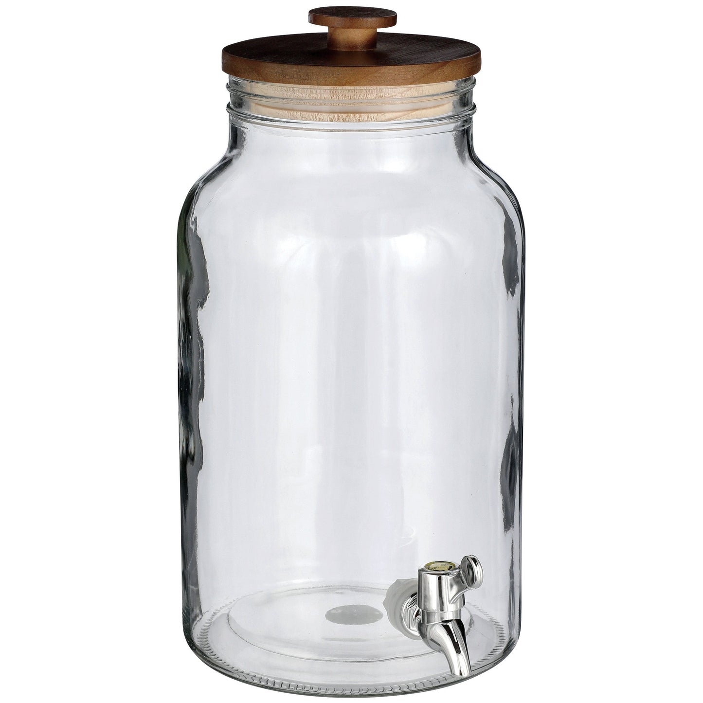 our goods Glass Beverage Dispenser with Wooden Lid
