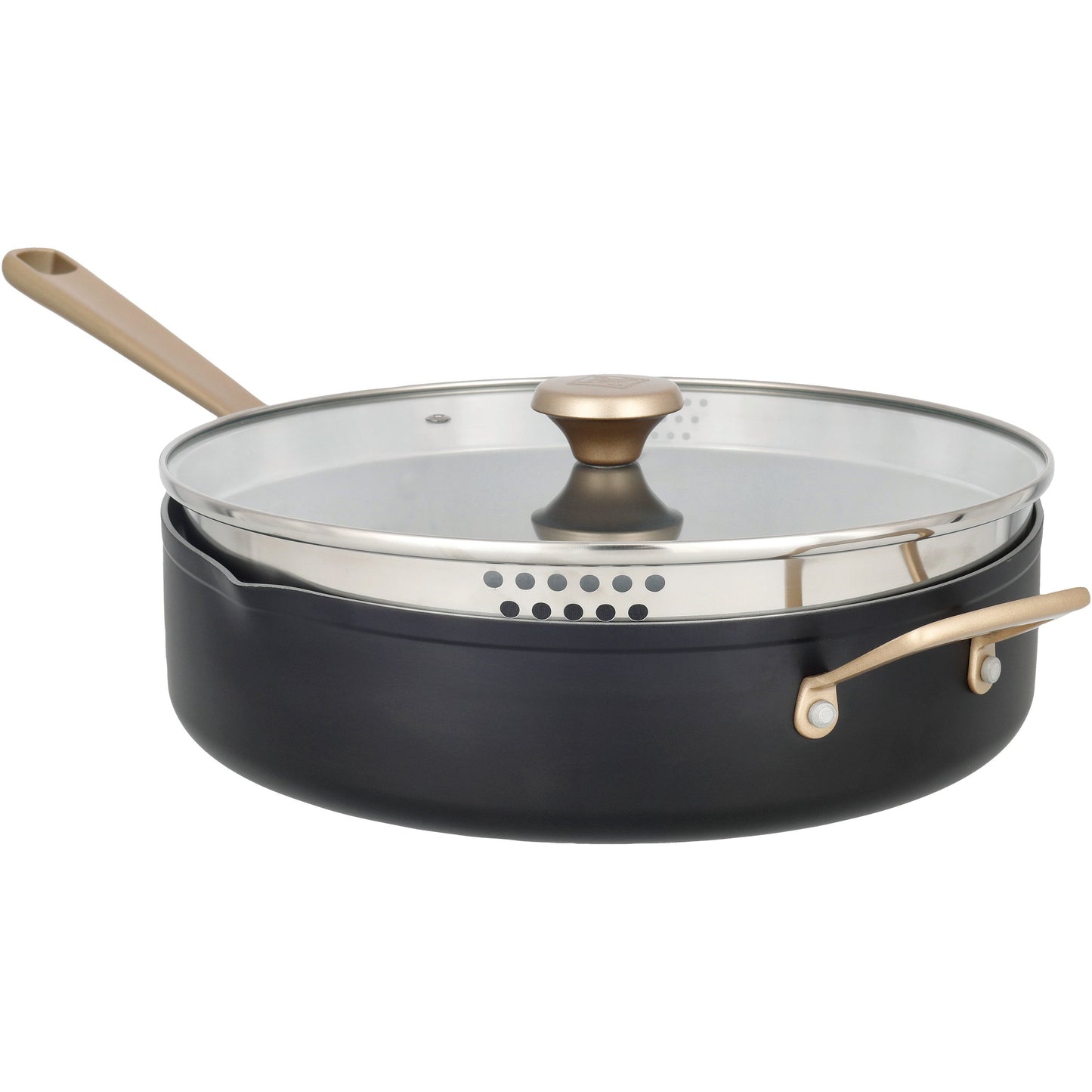 Kitchen & Table by H-E-B Non-Stick Sauté Pan with Strainer Lid - Classic Black