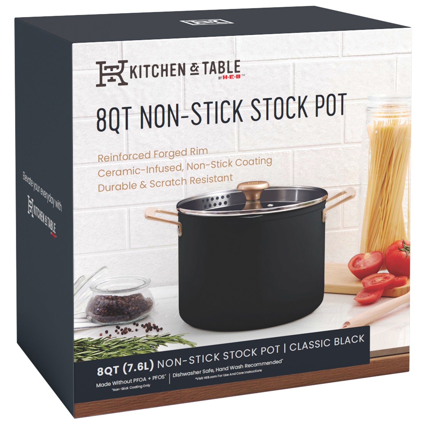 Kitchen & Table by H-E-B Non-Stick Stock Pot - Classic Black